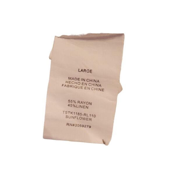 Thread & Supply Stripe Linen Dress Women's Large Orange and Cream - Picture 4 of 9